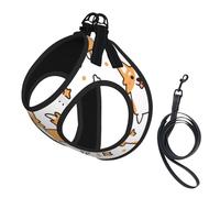 Motif Mignon de Chien Corgi et d'os,Harnais pour Animaux de Compagnie, Harnais réfléchissant réglable pour Chien,S