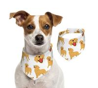 Motif Mignon de Chien Golden Retriever,Bandanas pour Chien, écharpe en Coton, Bavoirs réglables pour Animaux de Compagnie,M