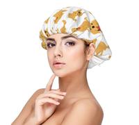 Motif mignon de chien Golden Retriever,Bonnet de nuit en satin pour adulte - Bonnet de nuit élastique pour femme, couvre-cheveux de nuit