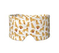 Motif mignon de chien Golden Retriever,Masque pour les yeux bloquant la lumière Cache-yeux et cache-oreilles pour le sommeil