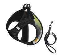 Motif Mignon de Chien Labrador Noir,Harnais pour Animaux de Compagnie, Harnais réfléchissant réglable pour Chien,S