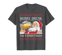 Motif Moche du Père Noël pour Amateur de bière T-Shirt, Homme, Chiné Foncé, 3XL