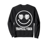 Motif « Monstera Leaf Happy Face » pour Les Amoureux des Plantes Tropicales Sweatshirt