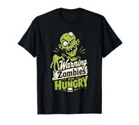 Motif Monstre d'horreur rétro avec Zombies affamés T-Shirt Graphique avec Valeur