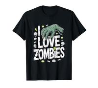 Motif Monstre Effrayant I Love Zombies T-Shirt Graphique avec Valeur