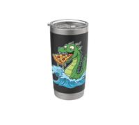 Motif monstre marin Nessie Pizza Lover Gobelet isotherme en acier inoxydable double paroi