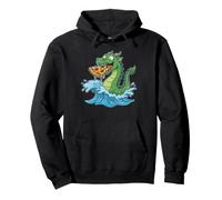 Motif Monstre Marin Nessie Pizza Lover Sweat à Capuche
