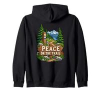 Motif Montagne Peace on The Trail pour randonneurs Sweat à Capuche