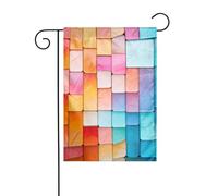 Motif mosaïque abstrait 3 imprimé panneau de cour de Noël 30,5 x 45,7 cm double face extérieur arbre de Noël hiver cour drapeau décoratif