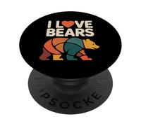 Motif mosaïque I Love Bears PopSockets PopGrip Adhésif