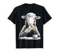 Motif mouton mangeant donut amateur de café T-Shirt
