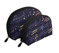 Motif Musical sans Couture, Trousse de Maquillage Coquille Femme Petit Porte-Monnaie Trousse de Toilette Trousse à cosmétiques 2 pièces