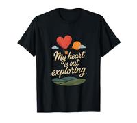 Motif My Heart is Out Exploring Hot Air Balloon Wanderlust T-Shirt