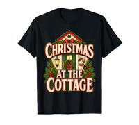 Motif Noël au Chalet de Vacances T-Shirt Graphique avec Valeur