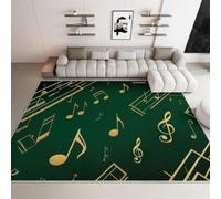 Motif Note de Musique Tapis 60x90 cm ThèMe Musical Moquette Antiderapant à Poils Courts Tapis 3D Lavable en Machine Convient aux EntréEs Couloirs et Portes d'Entrée b-2666