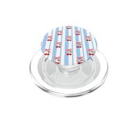 Motif nœud Cerise | Esthétique à Rayures Bleues Coquette PopSockets PopGrip pour MagSafe