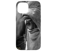 Motif Oeil Cheval Noir Avec un beau Coeur D'Amour Doré Coque pour iPhone 15