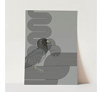 Motif oiseau - Colombe - Tons gris - Design vintage - Sans cadre - Format A3