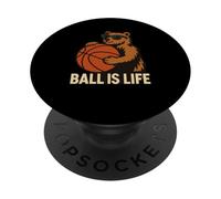 Motif Ours Amusant de Basket-Ball PopSockets PopGrip Adhésif