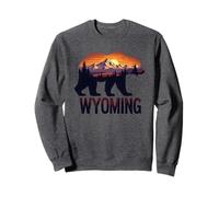 Motif Ours et Coucher de Soleil du Wyoming Sweatshirt