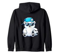 Motif Ours Polaire Joueur de Football Sweat à Capuche
