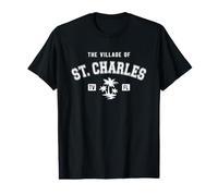Motif Palmiers Classiques du Village de St Charles T-Shirt Graphique avec Valeur