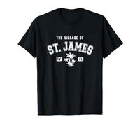 Motif palmiers de style classique du village de St James T-Shirt