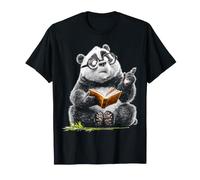 Motif Panda en Train de Lire T-Shirt