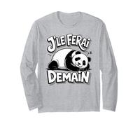Motif Panda Fille Femme Homme Paresse Je Le Ferai Demain Manche Longue