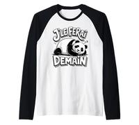 Motif Panda Fille Femme Homme Paresse Je Le Ferai Demain Manche Raglan