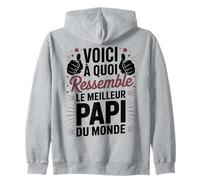 Motif Papi Humour Phrase Fete des Grands-Peres Meilleur Papi Sweat à Capuche