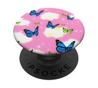 Motif Papillon Rose Ciel rêveur PopSockets PopGrip Adhésif