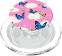 Motif Papillon Rose Ciel rêveur PopSockets PopGrip pour MagSafe