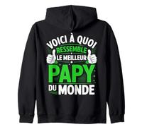 Motif Papy Fete des Peres Humour Homme Message Meilleur Papy Sweat à Capuche