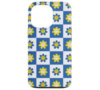 Motif pâquerettes Bleues et Jaunes rétro Happy Design Coque pour iPhone 13 Pro