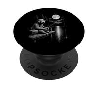 Motif Paresseux de pêche sous la Pleine Lune Nuit lac PopSockets PopGrip Adhésif