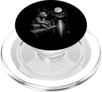 Motif Paresseux de pêche sous la Pleine Lune Nuit lac PopSockets PopGrip pour MagSafe
