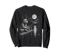 Motif Paresseux de pêche sous la Pleine Lune Nuit lac Sweatshirt