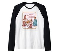 Motif Parodie rétro Humoristique Let's Summon Demons Manche Raglan
