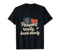 Motif « Passport Ready » en Forme de cœur et de Wanderlust T-Shirt