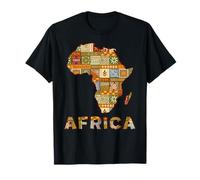 Motif Patchwork Carte de l'Afrique, Style Ethnique Tribal T-Shirt