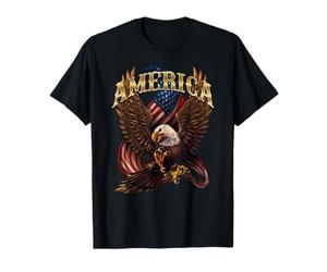 Motif Patriotique de l'Amérique avec Aigle et Drapeau américain T-Shirt