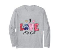 Motif Patte de Chat I Love My Cat Manche Longue