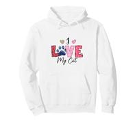 Motif Patte de Chat I Love My Cat Sweat à Capuche