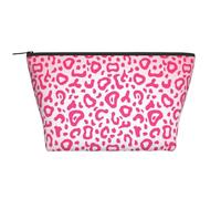 Motif Peau de léopard Rose Vif, Trousse de Toilette Trousse de Maquillage Sac à cosmétiques Trousse de Toilette de Voyage Portable