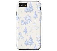 Motif Père Noël Bleu et Blanc Renne Bleu Blanc Coque pour iPhone SE (2020) / 7/8