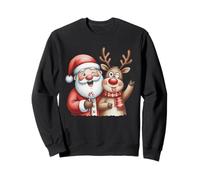 Motif Père Noël et Renne de Noël Amusant Sweatshirt