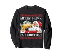 Motif Père Noël ivre amateur de bière Moche décembre Noël moche Sweatshirt