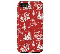 Motif Père Noël Rouge et crème avec Renne Blanc et Rouge Coque pour iPhone SE (2020) / 7/8