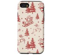 Motif Père Noël Rouge et crème avec Renne Rouge et Blanc Coque pour iPhone SE (2020) / 7/8